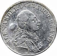 obverse of 1 Conventionsthaler - Alexander (1775 - 1776) coin with KM# 302 from German States.