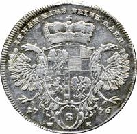 reverse of 1 Conventionsthaler - Alexander (1775 - 1776) coin with KM# 302 from German States.