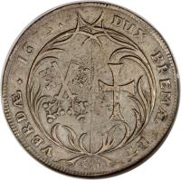 reverse of 1 Thaler - Karl XI (1673 - 1674) coin with KM# 83 from German States.