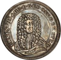 obverse of 1 Thaler - Ernst August (1682) coin with KM# 294 from German States.