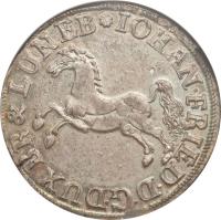 obverse of 24 Mariengroschen - Johann Friedrich (1672 - 1674) coin with KM# 139 from German States.