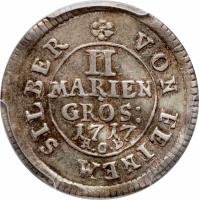 reverse of 2 Mariengroschen - George I (1717 - 1726) coin with KM# 124 from German States.