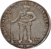 reverse of 1 Thaler - George I (1716 - 1727) coin with KM# 114 from German States.