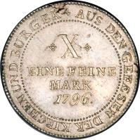 reverse of 1 Conventionsthaler (1796) coin with KM# 288 from German States.