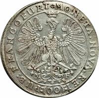 obverse of 60 Kreuzer (1672 - 1675) coin with KM# 146 from German States. Inscription: MONETA.NOVA.REI:(60):PUB:FRANCOFURT