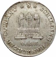 reverse of 8 Schilling - Franz II (1797) coin with KM# 515 from German States.