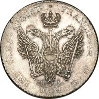 obverse of 1 Thaler - Franz I - Peace of Westphalia (1748) coin with KM# 405 from German States. Inscription: FRANCISCVS D · G · ROM · IMP · SEMP · AVGVST · I · H · L ·