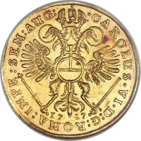 obverse of 2 Ducat - Karl VI - Trade Coinage (1713 - 1740) coin with KM# 345 from German States.