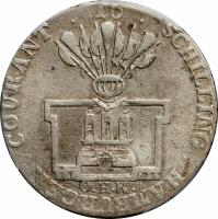 reverse of 16 Schilling Courant - Josef II (1789) coin with KM# 463 from German States.