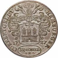 reverse of 32 Schilling - Karl VI (1726 - 1728) coin with KM# 372 from German States.