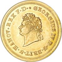 obverse of 10 Thaler - George IV (1821 - 1830) coin with KM# 133 from German States.