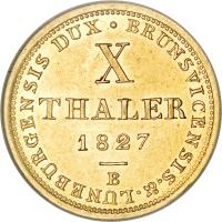 reverse of 10 Thaler - George IV (1821 - 1830) coin with KM# 133 from German States.