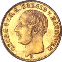 obverse of 2 1/2 Thaler - Georg V (1853 - 1855) coin with KM# 223 from German States.