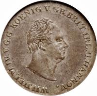 obverse of 2/3 Thaler - William IV (1834) coin with KM# 161 from German States.