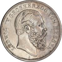 obverse of 5 Mark - Ludwig IV (1888) coin with KM# 360 from German States.