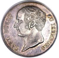 obverse of 1/16 Mark - Karl I (1811) coin with KM# 48 from German States. Inscription: CARL FÜRST ZU ISENBURG