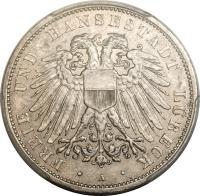 obverse of 3 Mark (1915) coin with KM# Pn40 from German States.