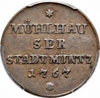 obverse of 2 Leichte Pfenninge - Josef II (1767) coin with KM# 70 from German States.