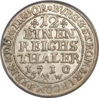 reverse of 1/12 Reichsthaler - Franz Arnold (1710) coin with KM# 138 from German States.