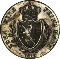 reverse of 1 Conventionsthaler - Friedrich Wilhelm II (1810 - 1812) coin with KM# 24 from German States. Inscription: ZEHN EINE FEINE MARK C. 1812 T.