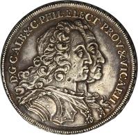 obverse of 1 Thaler - Karl Albert & Karl Philipp (1740) coin with KM# 287 from German States.