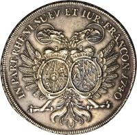 reverse of 1 Thaler - Karl Albert & Karl Philipp (1740) coin with KM# 287 from German States.