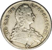 obverse of 2/3 Thaler - Karl Theodor (1748) coin with KM# 349 from German States.