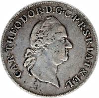 obverse of 1 Conventionsthaler - Karl Theodor (1773 - 1777) coin with KM# 446 from German States.