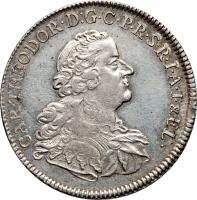 obverse of 1 Conventionsthaler - Karl Theodor (1766) coin with KM# 420 from German States.