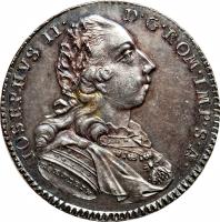 obverse of 1/2 Thaler - Josef II (1782) coin with KM# 444 from German States.