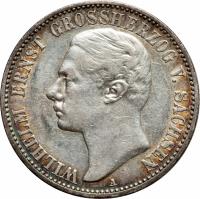 obverse of 2 Mark - Wilhelm Ernst (1901) coin with KM# 215 from German States. Inscription: WILHELM ERNST GROSSHERZOG V. SACHSEN A