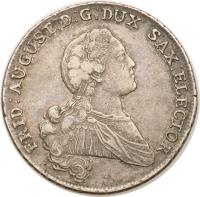 obverse of 1 Conventionsthaler - Friedrich August III (1768) coin with KM# 990 from German States.