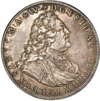 obverse of 1 Thaler - Friedrich August II (1734 - 1756) coin with KM# 880 from German States.