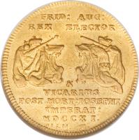 reverse of 2 Ducat - Friedrich August I - Trade Coinage (1711) coin with KM# 809 from German States.