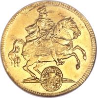 obverse of 1 Ducat - Friedrich August I - Trade Coinage (1711) coin with KM# 805 from German States.