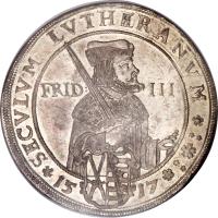 reverse of 2 Thaler - Johann Georg I - Protestant Reformation (1617) coin with KM# 104 from German States.