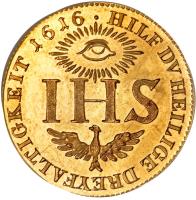 reverse of 1 Ducat - Johann Georg I - Trade Coinage (1616) coin with KM# 126 from German States.