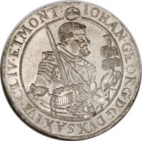 obverse of 1 Thaler - Johann Georg I (1638 - 1656) coin with KM# 425 from German States.