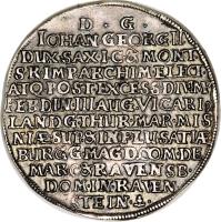 reverse of 1 Thaler - Johann Georg II - Death of Emperor Ferdinand III (1657) coin with KM# 480 from German States.