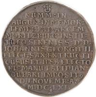 reverse of 3 Thaler - Johann Georg II - Moritzburg Chapel (1661) coin with KM# 497 from German States.