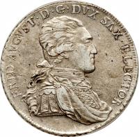 obverse of 1 Conventionsthaler - Friedrich August III (1791 - 1792) coin with KM# 1027 from German States.