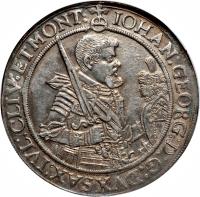 obverse of 1 Thaler - Johann Georg (1616 - 1620) coin with KM# 90 from German States.