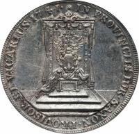 reverse of 1 Thaler - Friedrich August II - Vicariat (1741) coin with KM# 907 from German States. Inscription: IN PROVINCIIS IUR.SAXON.PROVISOR ET VICARIUS .1741. *