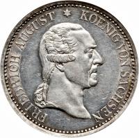 obverse of 1 Conventionsthaler - Anton - Death (1827) coin with KM# 1111 from German States.