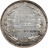 reverse of 1 Conventionsthaler - Anton - Death (1827) coin with KM# 1111 from German States.