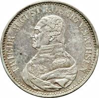 obverse of 1 Conventionsthaler - Friedrich August I (1824 - 1827) coin with KM# 1096 from German States.