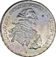 obverse of 1 Taler - Ludwig Günther II - Marriage of the Crown Prince (1780) coin with KM# 128 from German States. Inscription: D.G.LVDOVICVS GVNTHERVS PR.SCHWARZBURG RVD.