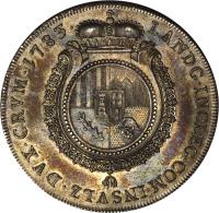 reverse of 1 Thaler - Johann (1783) coin with KM# 66 from German States.