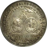 obverse of 1 Thaler - Christian August - Death of Count´s Third Wife, Dorothea Wilhelmina (1754) coin with KM# 25 from German States.