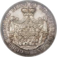 obverse of 2 Thaler / 3 1/2 Gulden - Georg Friedrich Heinrich (1842 - 1845) coin with KM# 160 from German States. Inscription: GEORG HEINRICH FÜRST ZU WALDECK U. PYRMONT